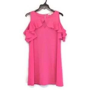 Andree Hot Pink cold shoulder sun dress size Small